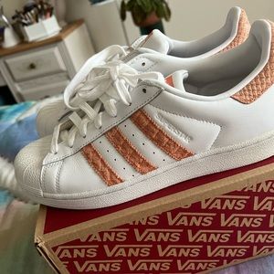 Adidas Superstar sneakers in coral